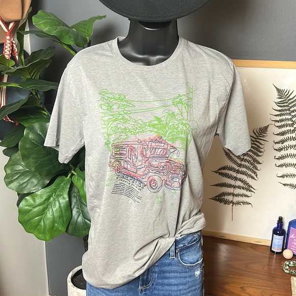 kamisa Tops - Kamisa by Kultura Jeepney Philippines Filipino Embroidered Graphic T Shirt